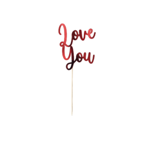 'Love You' Caketopper Metallic Red - Kook Boutique